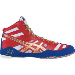 Asics JB Elite Adult Wrestling Shoes red-gold-white