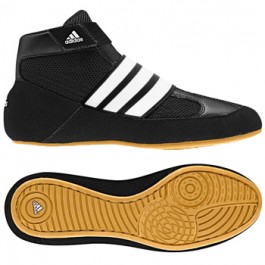 Adidas HVC Youth LACELESS Wrestling Shoes black-white-gum