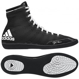 All black top adidas wrestling shoes