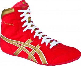 Asics Dave Schultz Classic Adult Wrestling Shoes red gold white Asics Wrestling Shoes Asics