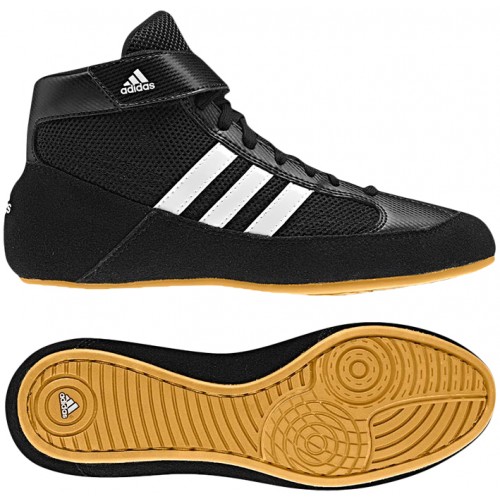 Adidas HVC Wrestling Shoes black running white gum Adidas Wrestling Shoes Adidas