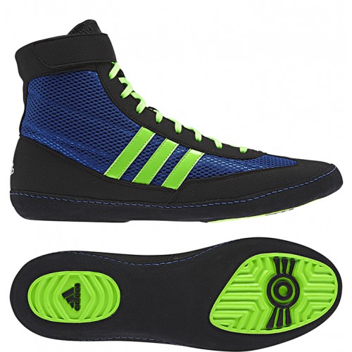 green and black wrestling shoes