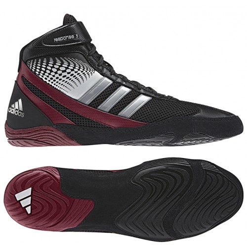 Adidas Response 3.1 Shoes black-maroon-silver Adidas Wrestling Shoes -