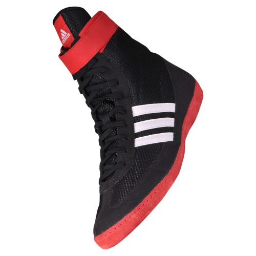 red and black adidas wrestling shoes